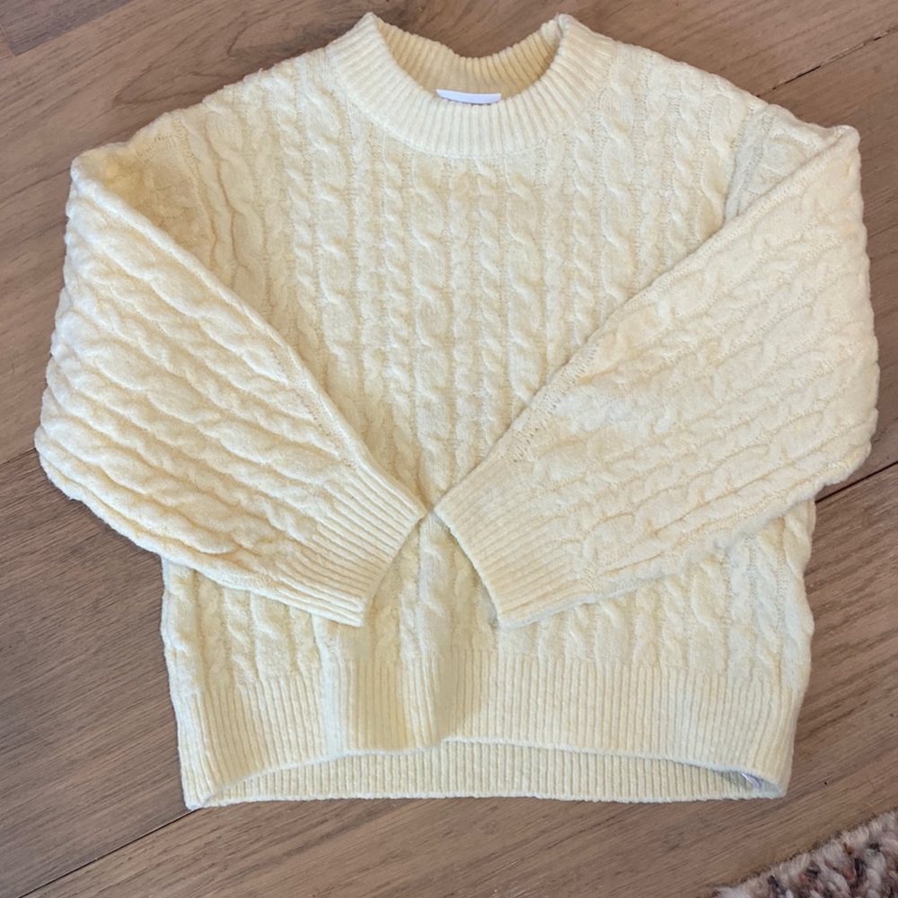 Brand new chenille cable knit sweater
